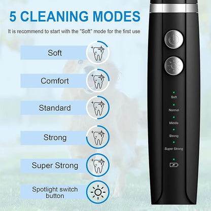 Dental Plaque And Tartar Remover Ultrasonic Teeth For Dogs Cleaner Toothbrush Set