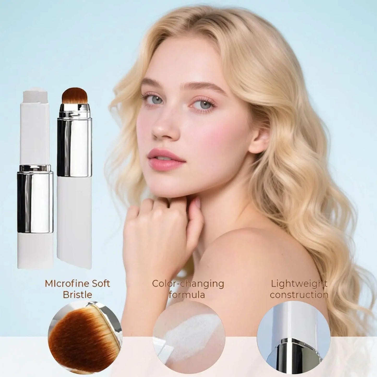 2-in-1 Color-Changing Foundation Stick Clear And Non-stuck Powder Daily External Foundation